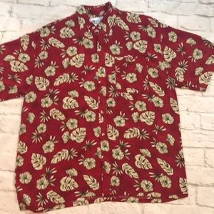 Hawaiian  print men’s ButtonUp NWOT  Size L XL